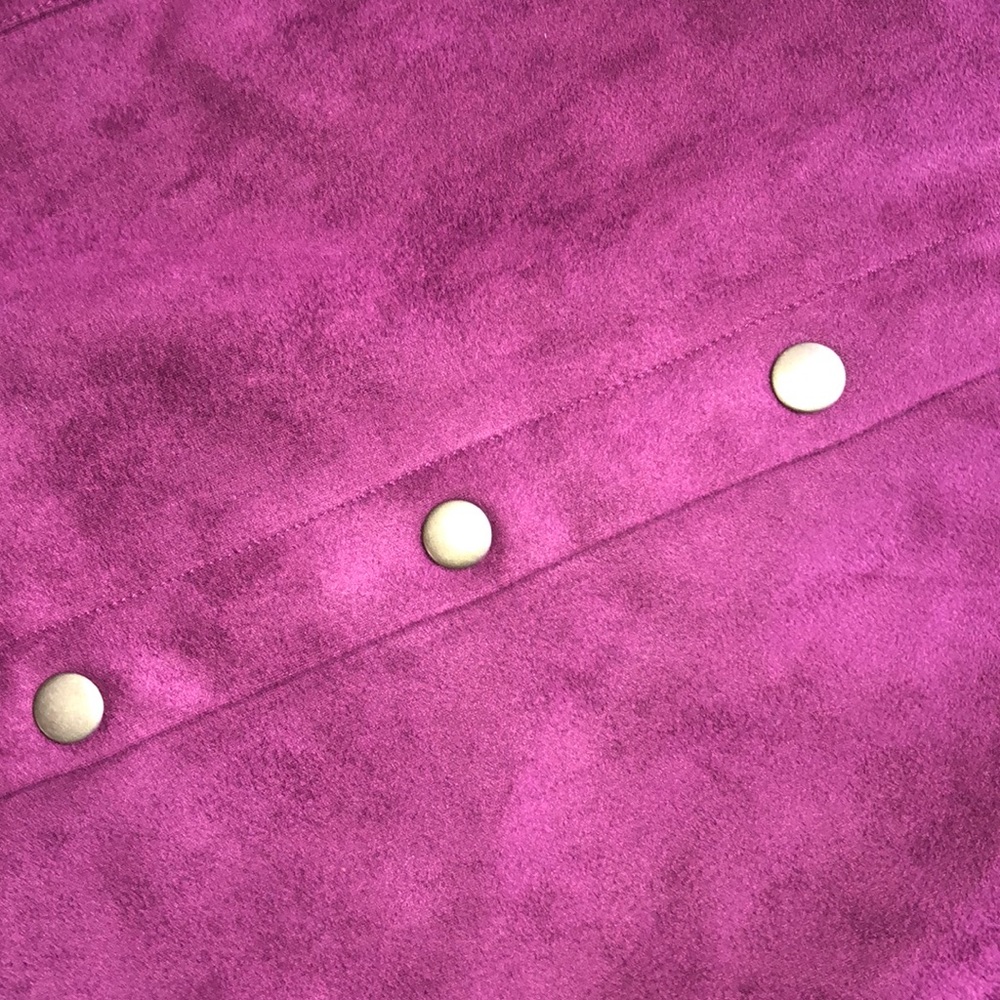 Retrology Button Front Microsuede Midi Skirt - Picture 3 of 5